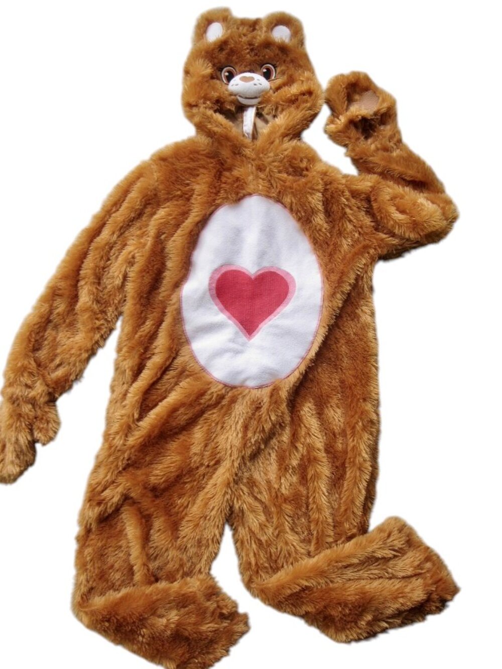 Care Bears Tenderheart Costume Child Size M Brown Plush w Red Heart • Halloween